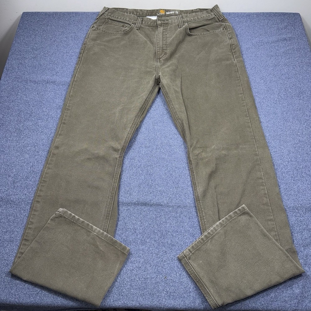 Carhartt Canvas Dark Coffee Carpenter Pants Mens 36x34 WorkWear Y2K 100096-909
